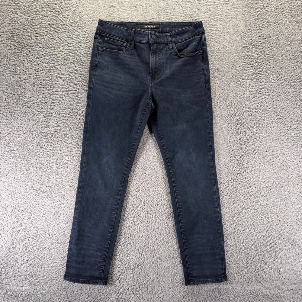 Express Jeans Mens 31x27 Blue Cotton Denim Tapered Athletic Workwear Stretch